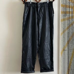 NWT BP faux leather Black Baggy Pants Size 12